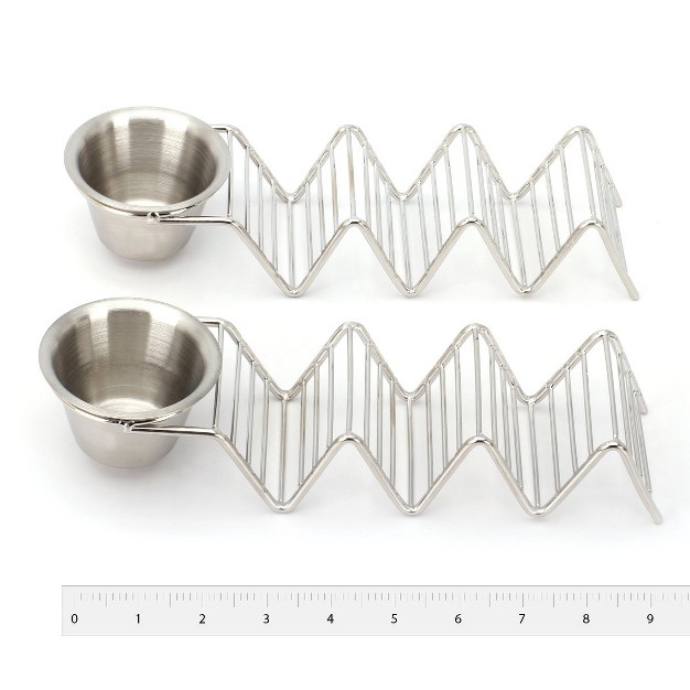 2 Lb Depot Stainless Steel Stackable Taco Holders Holds 2 5 Hard Or Soft Tacos Five Styles Available Set Of 2