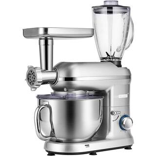 VIVOHOME 6 qt. 6- speed Silver 3 in 1 Multifunctional Stand Mixer with Meat Grinder and Juice Blender ETL Listed X001ZDY1G1