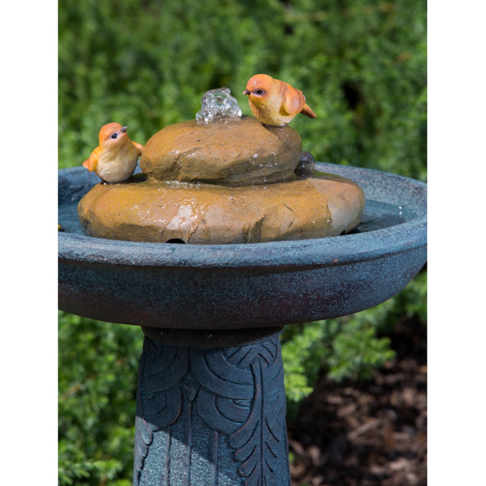 Alfresco Home Bird Bath Outdoor Fountain