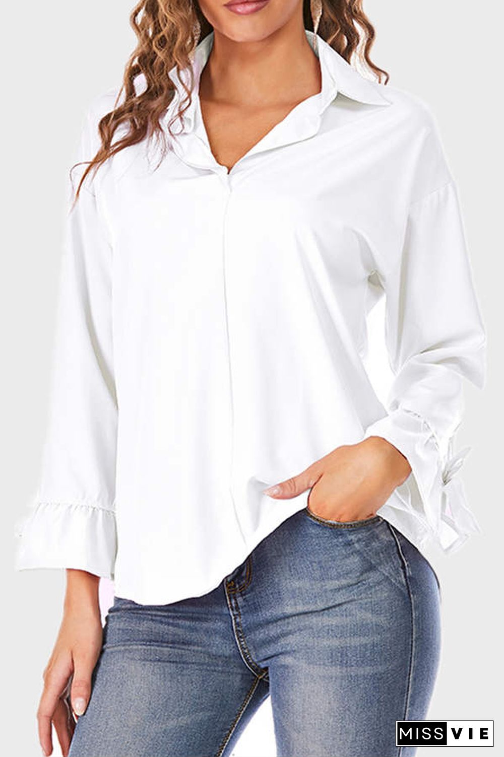 Fashion Casual Loose Solid Color Shirt