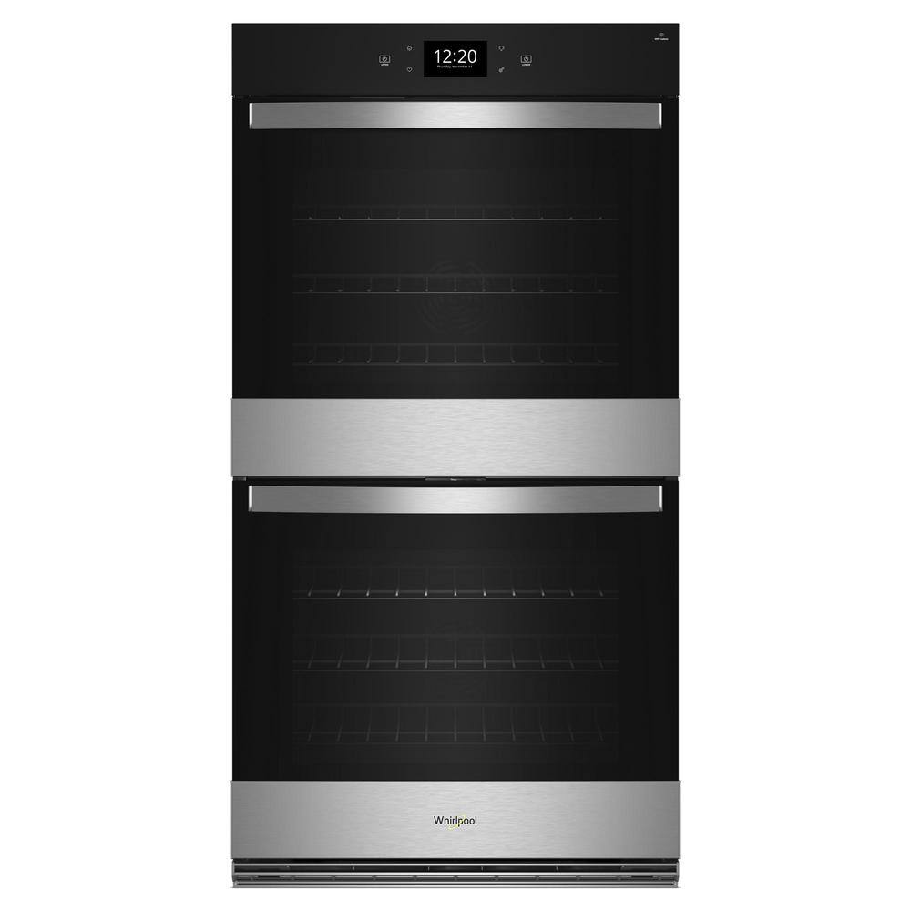 Whirlpool 27 in. Double Electric Wall Oven with True Convection Self-Cleaning in Fingerprint Resistant Stainless Steel WOED7027PZ