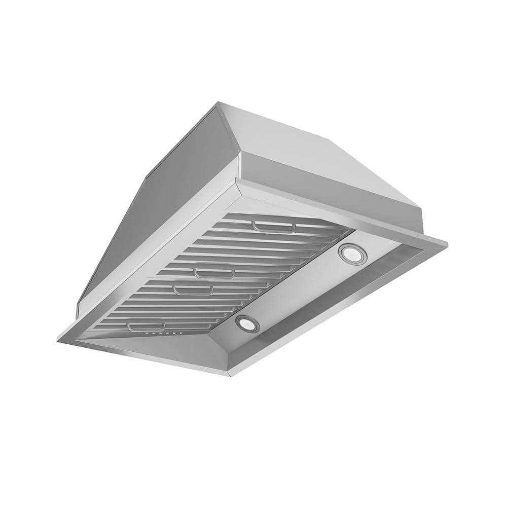 Ancona Chef Insert 28 in Range Hood with LED in Stainless Steel