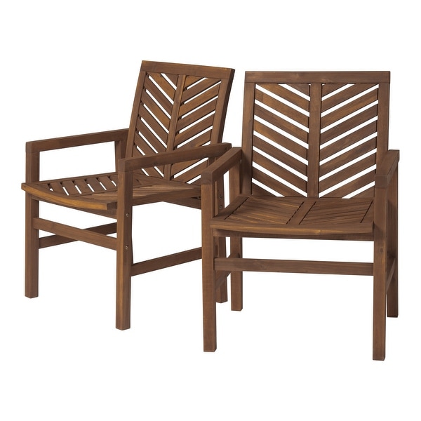 Middlebrook Acacia Wood Chevron Patio Chair (Set of 2)