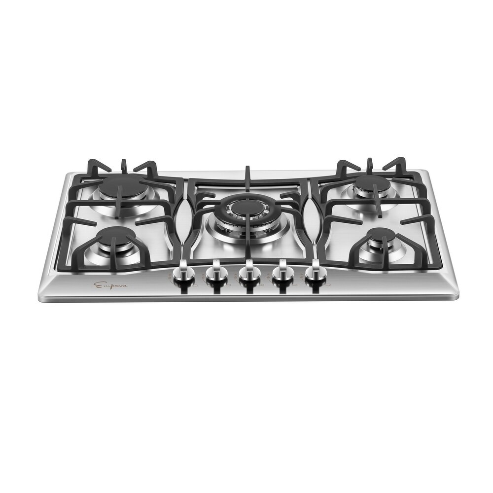 Empava 30 in Gas Cooktop Stainless Steel Built in 5 Sabaf Burners Stove