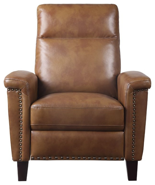 Home Square 2 Piece Faux Leather Press Back Recliner Set in Brown   Transitional   Recliner Chairs   by Homesquare  Houzz