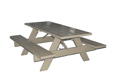 6ft Mocha Vinyl Picnic Table