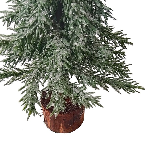 7.5 Frosted Icy Pine Christmas Tree with Jute Base