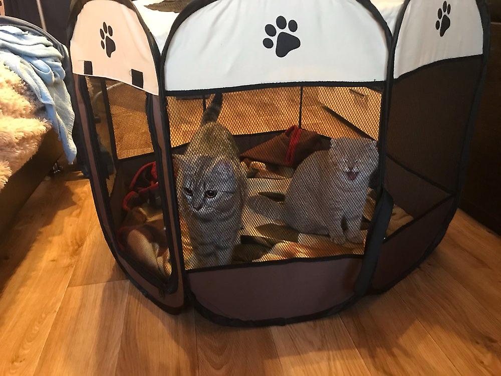 Portable Folding Pet Tent Dog House Cage Dog Cat Tent Playpen Puppy Kennel Easy Operation Octagonal Fence For Pregnant Cat Pregnant Dog