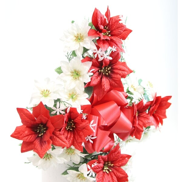 Memorial Christmas Poinsettia Memorial Cross