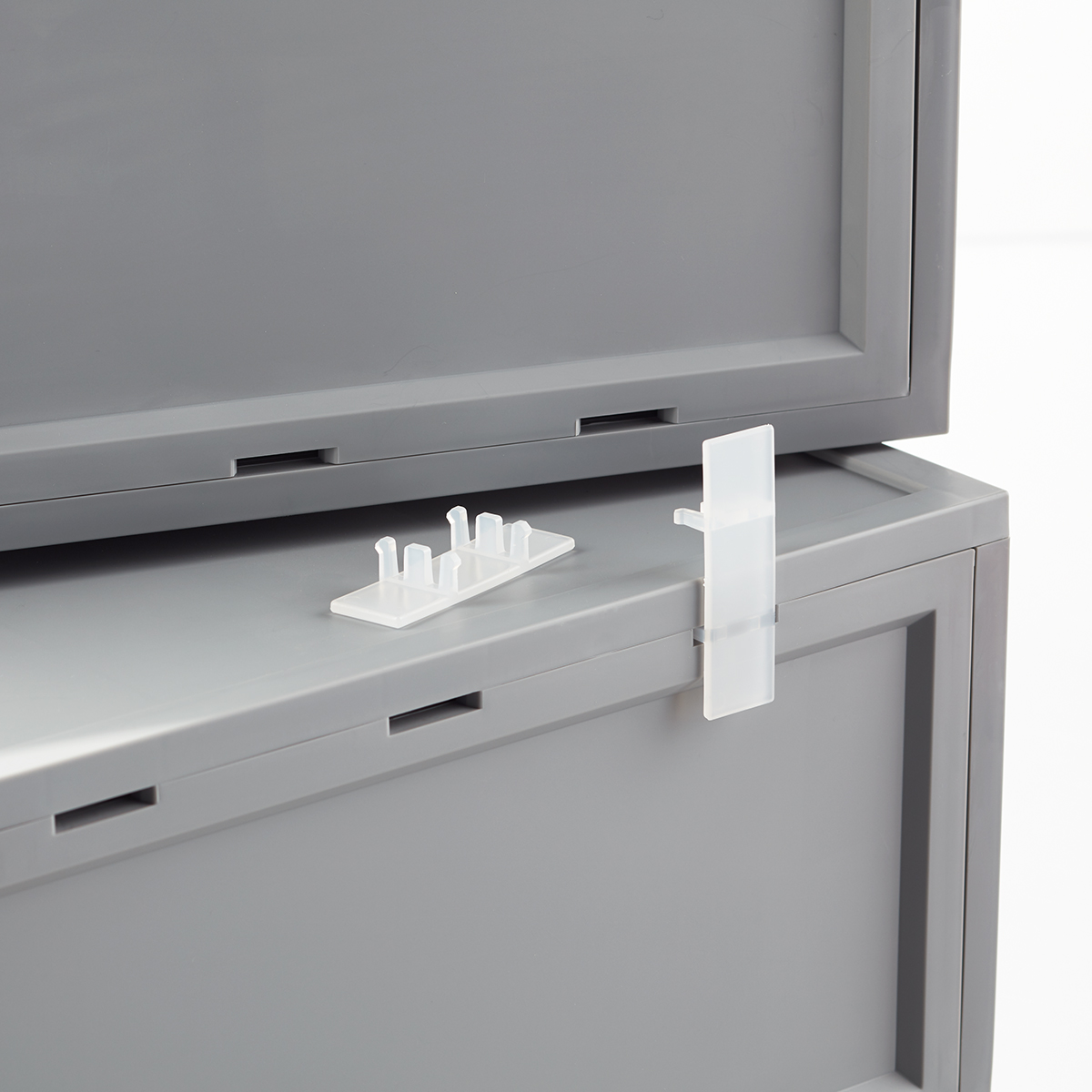 Grey Opaque Modular Stackable Drawers