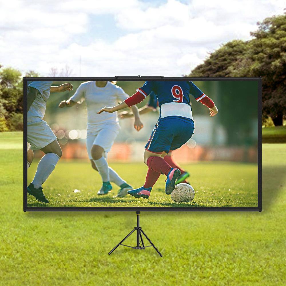 VEVOR 90 in. Tripod Projector Screen with Stand 16:9 4K HD Projection Screen Wrinkle-Free Height Adjustable Portable Screen TYPMDZCY901696BAVV0