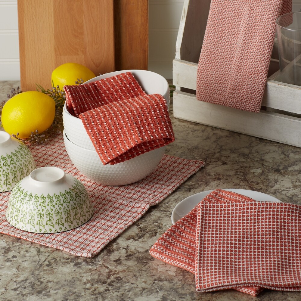 DII Asst Vintage Red Dishcloth (Set of 5)