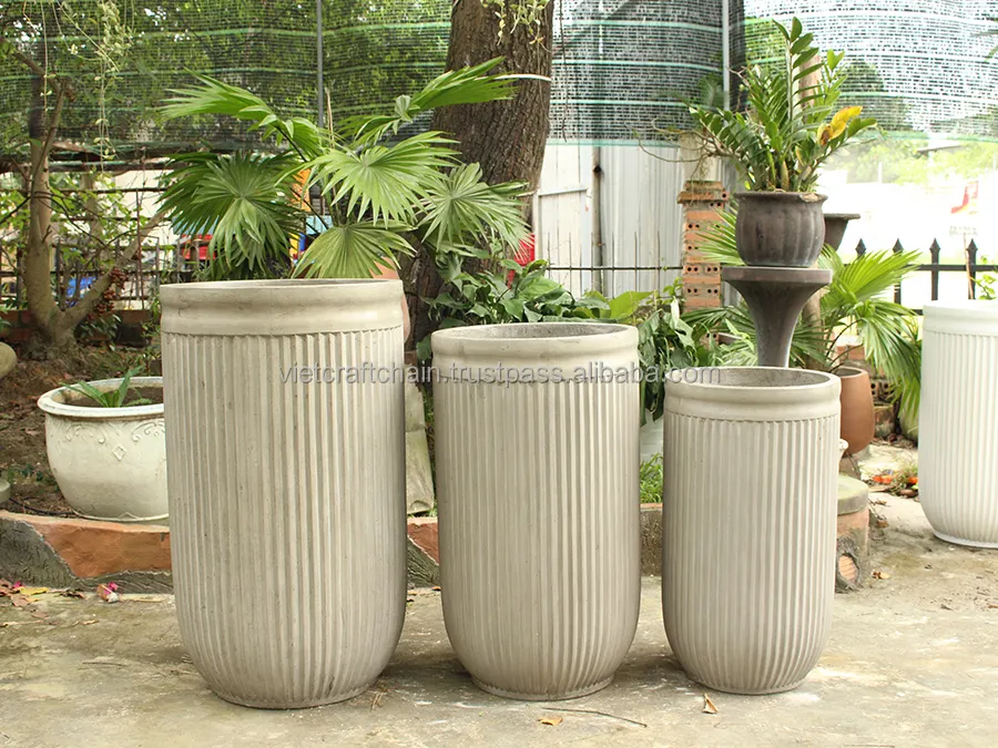 GRC Pottery Planters Manufacturer Customized Produce Industrial Planter Concrete Bowl Planter