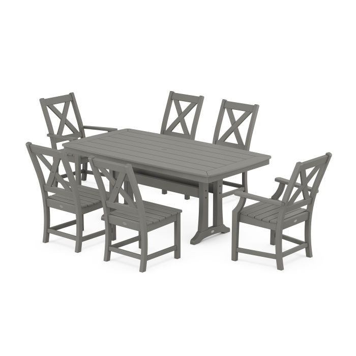 Polywood Braxton 7-Piece Dining Set with Trestle Legs PWS1031-1