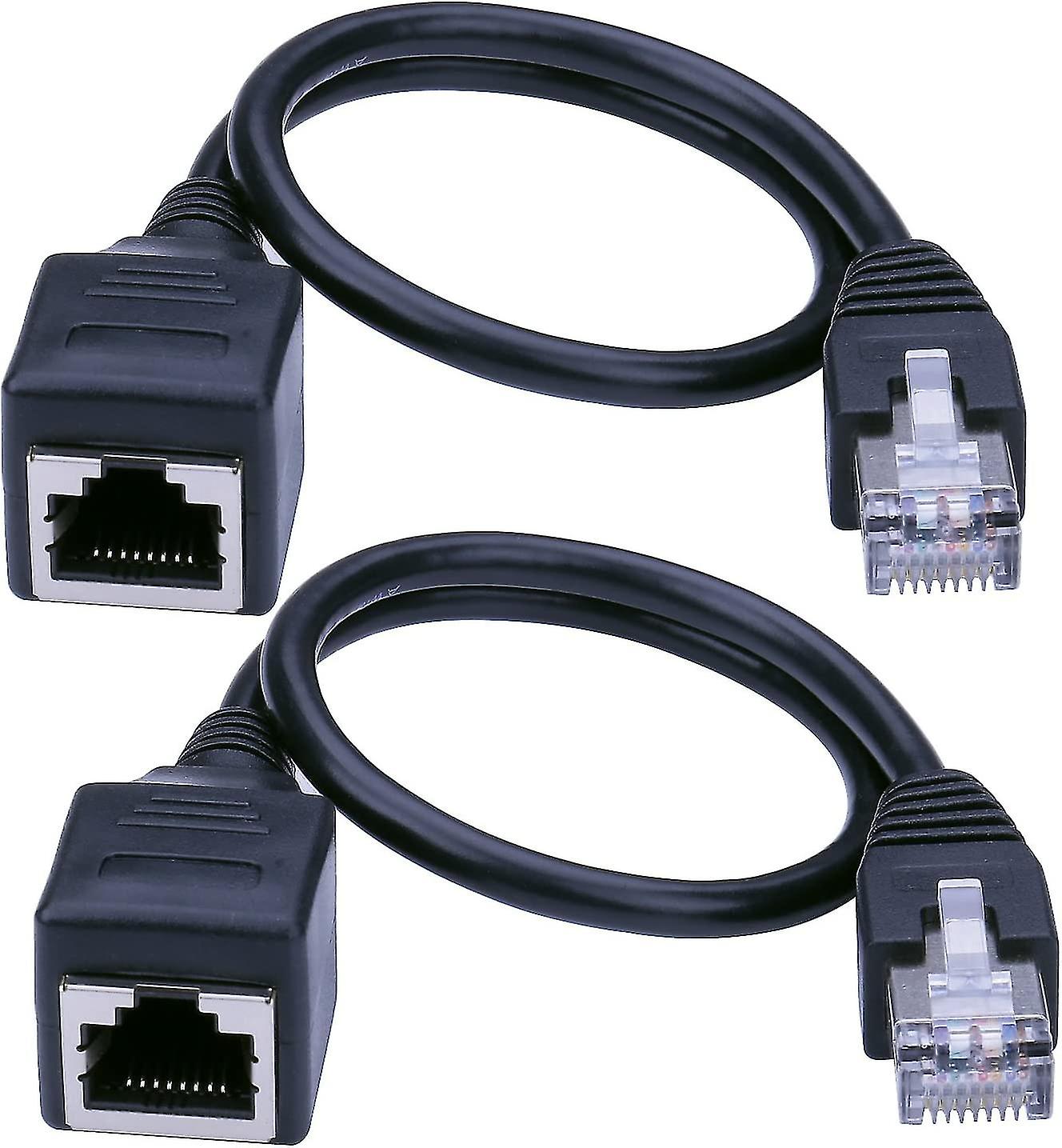 Born Pretty Ethernet Extender Rj45 Male To Female Screw Network Extension Cable 1ft/30cm 2pcs (q)