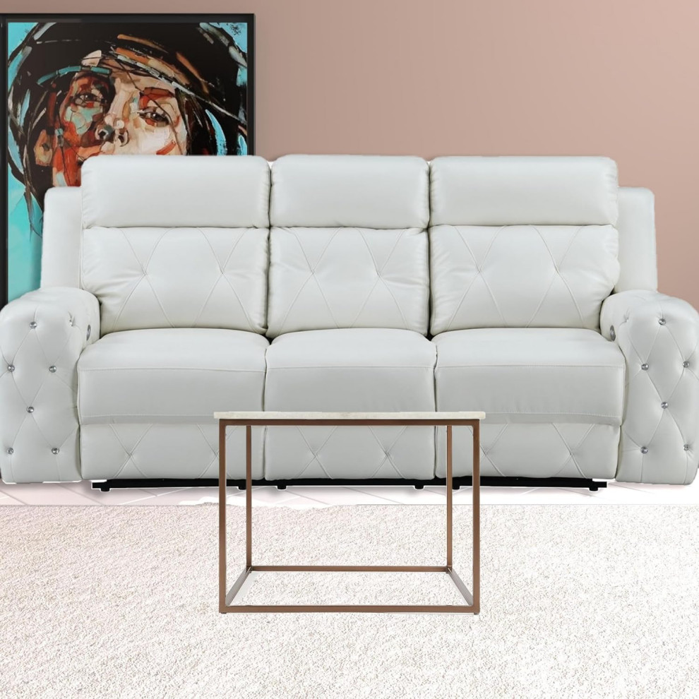 Contemporary Coffee Table  Open Bronze Metal Frame With Square White Marble Top   Contemporary   Coffee Tables   by Decor Love  Houzz