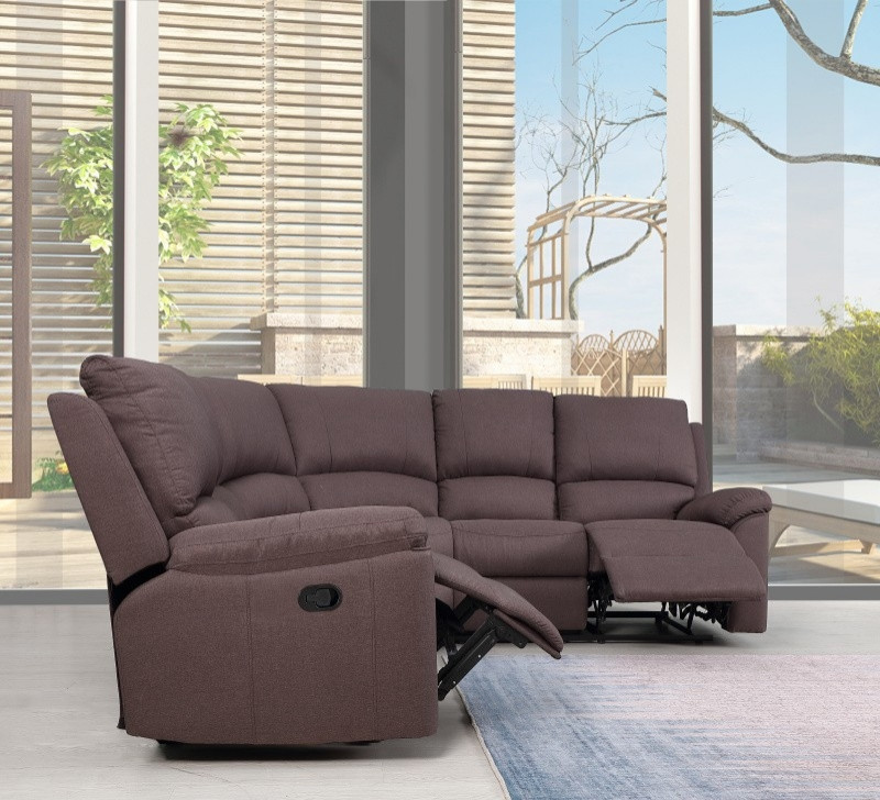 Andrew Leather Air Manual Reclining Contemporary Sectional   Transitional   Sectional Sofas   by Luxuriant Furniture  Houzz