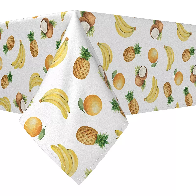 Rectangular Tablecloth， 100% Cotton， 60x104， Bananas， Pineapples and Oranges