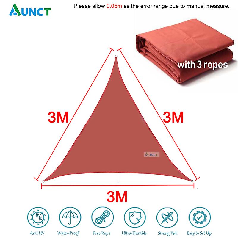 Born Pretty Rust Red 300d Triangle Patio Shade Sail Waterproof Awning Outdoor Sun Shelter Garden  Pool Shade Camping Hiking Yard Sail