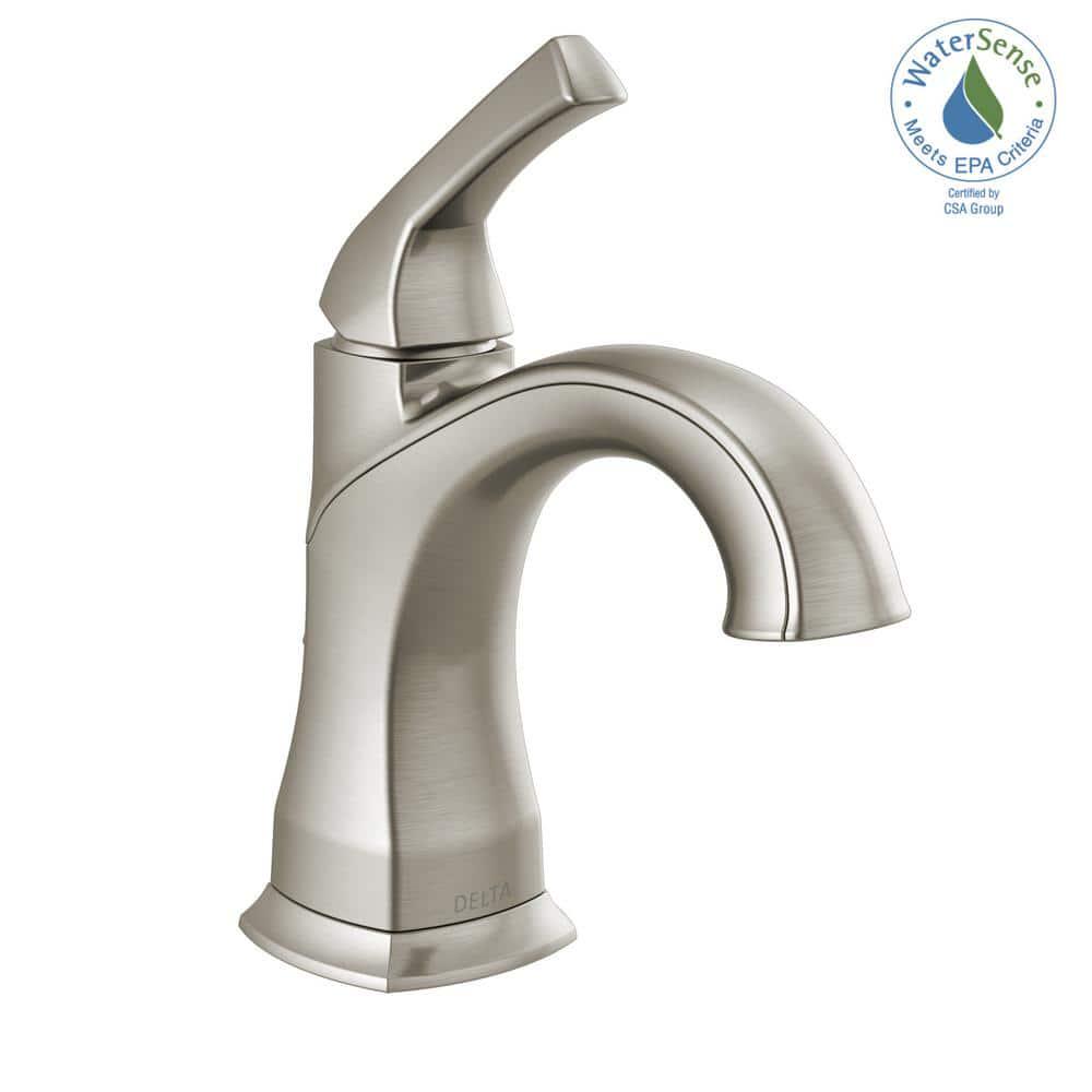 Delta Portwood Single Hole SingleHandle Bathroom Faucet in SpotShield Brushed Nickel