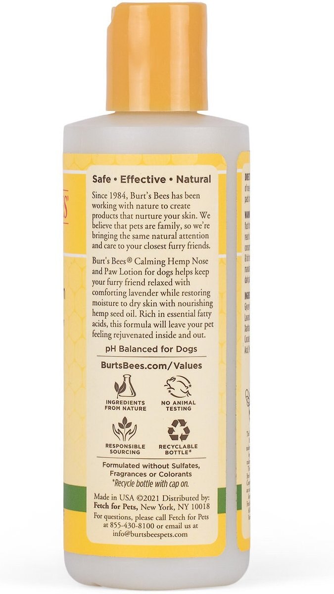 Burt's Bees Calming Hemp Paw and Nose Lotion Dog， 4-oz bottle