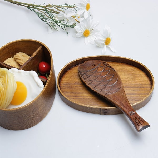 Wooden Rice Spoon Nonstick Heat-resistant Spatula Tableware Paddle - Wood Color - 7.5