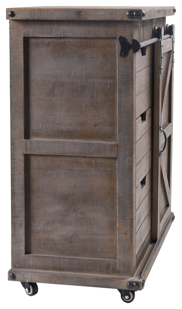 Presley 3 Drawer with Door Side Cabinet   Industrial   Accent Chests And Cabinets   by StyleCraft  Houzz