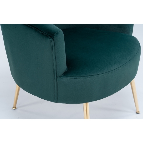 Velvet Accent Armchair Tub Chair With Gold Metal Legs for Living Room， Bedroom， Home Office