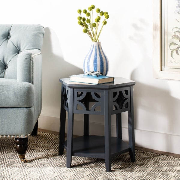 SAFAVIEH Connor Charcoal Grey Hexagon End Table - 18.1