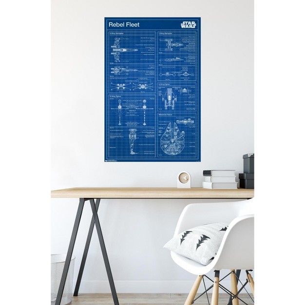 Trends International Star Wars Saga Rebel Blueprint Unframed Wall Poster Prints