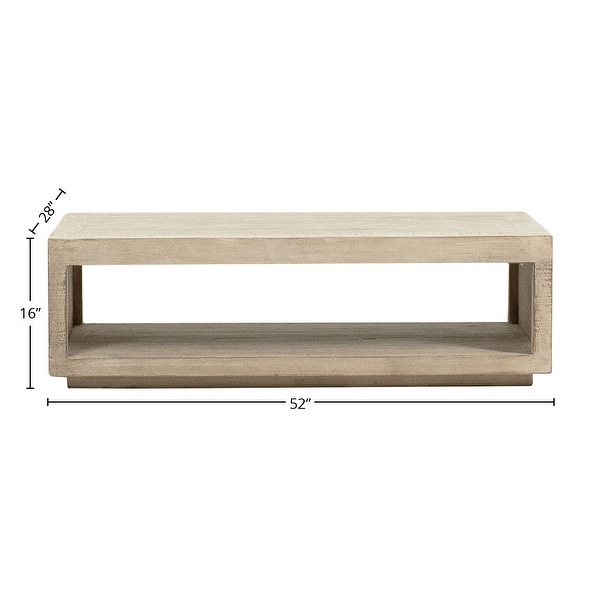 Stark Rectangular Reclaimed Pine Coffee Table， Light Brown