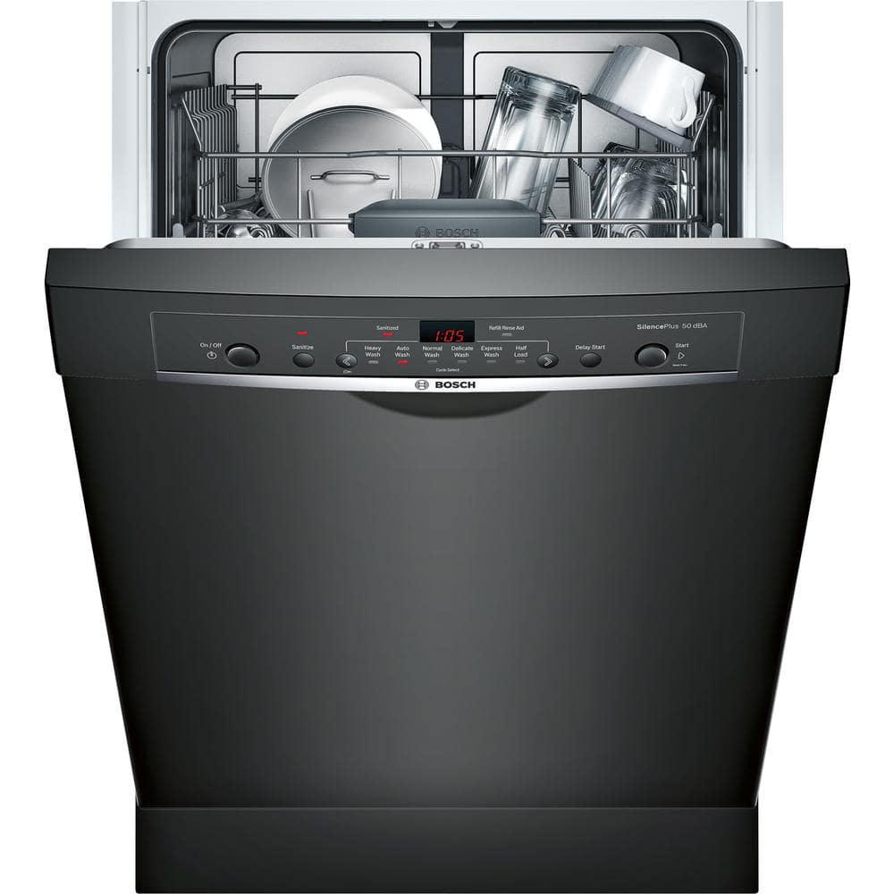 Bosch Ascenta 24 in Black Front Control Tall Tub Dishwasher with Hybrid Stainless Steel Tub 50 dBA