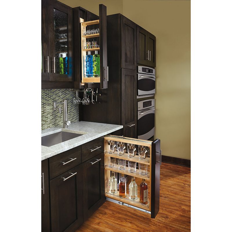 Rev-A-Shelf 9 Pull Out Kitchen Cabinet Filler Organizer Spice Rack， 432-BF-9C