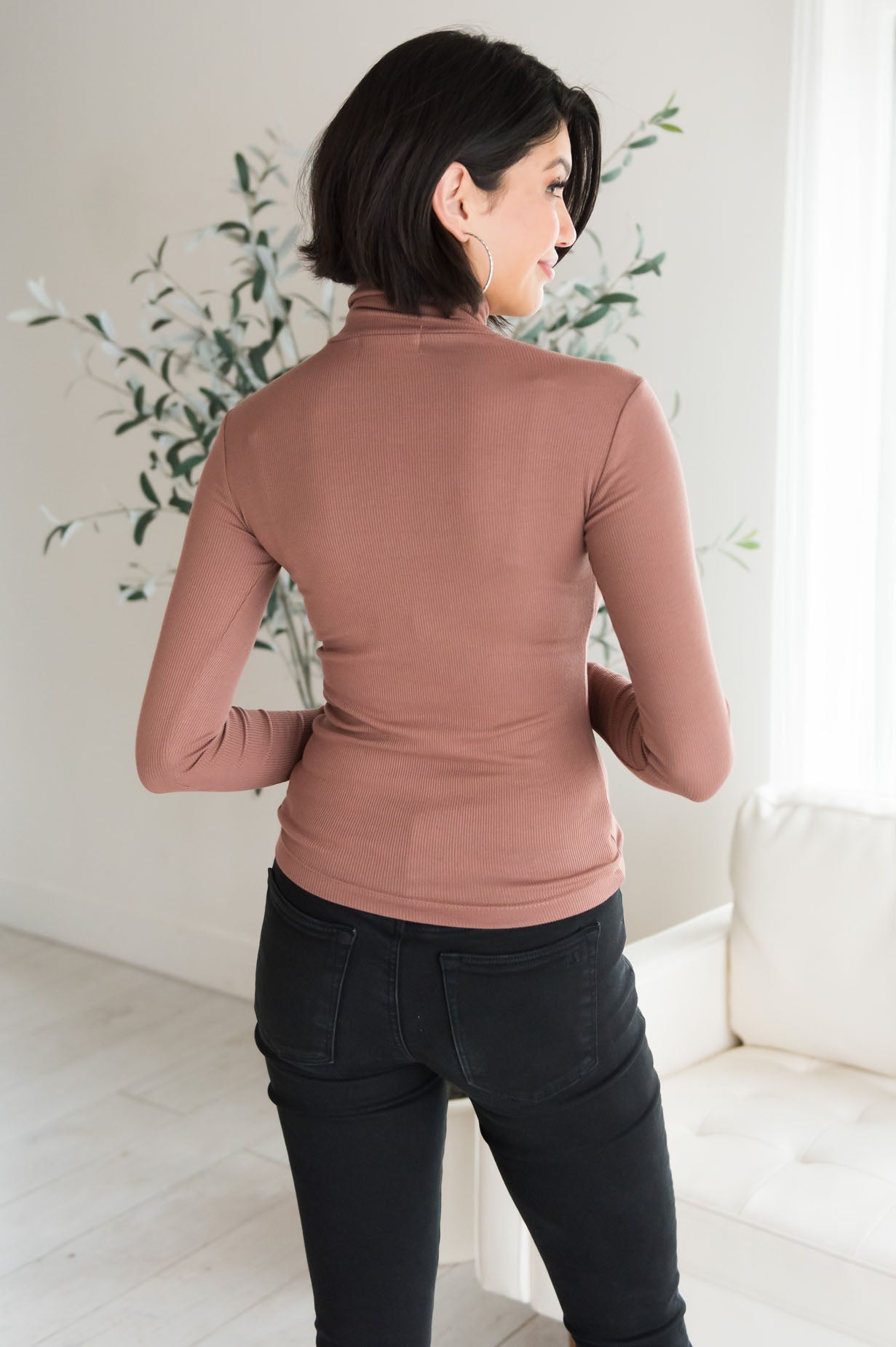 Sway Me Away Modest Turtleneck Top