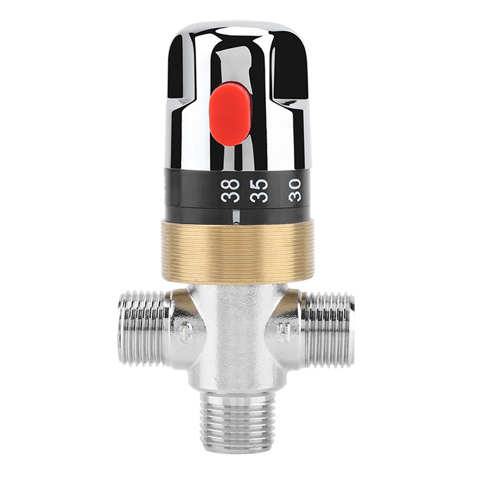 G1/2in Bathtub Thermostatic Mixing Valve Water Temperature Pipe Basin Thermostat Control