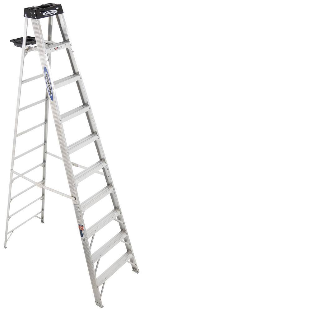 Werner 10 ft. Aluminum Step Ladder with 300 lbs. Load Capacity Type IA Duty Rating 310