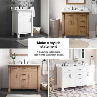 Home Decorators Collection Bellington 36 in. W x 22 in. D x 34.5 in. H Bath Vanity in White with White Engineered Stone Top Bellington 36W