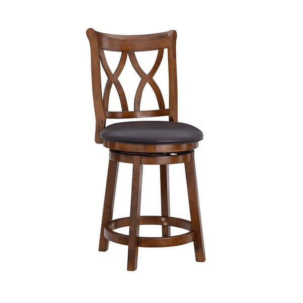 Carmen Big and Tall Rustic Oak Swivel Counter Stool