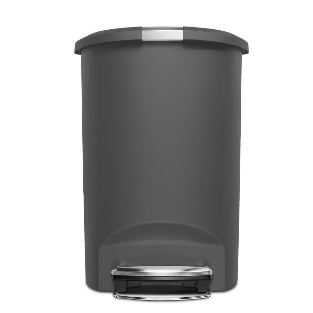 🎉Limited Time Offer🎉simplehuman 50-Liter Semi-Round Grey Plastic Step-On Trash Can CW1357