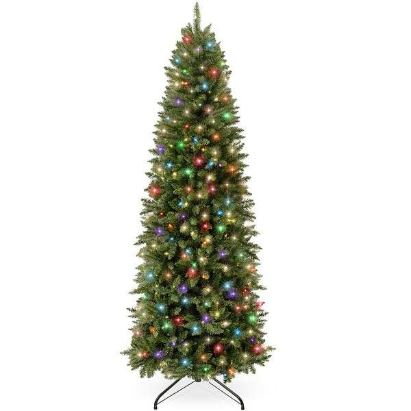 Prelit Spruce Pencil Christmas Tree w/ 2In1 LED Lights