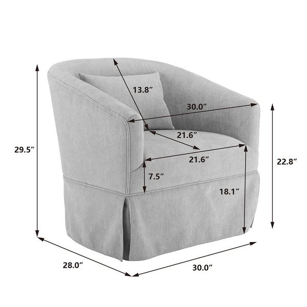 360-degree Swivel Accent Armchair Linen Blend Lounge Chairs Living Room Accent Chair Metal Frame Barrel Sofa Chair， for Bedroom