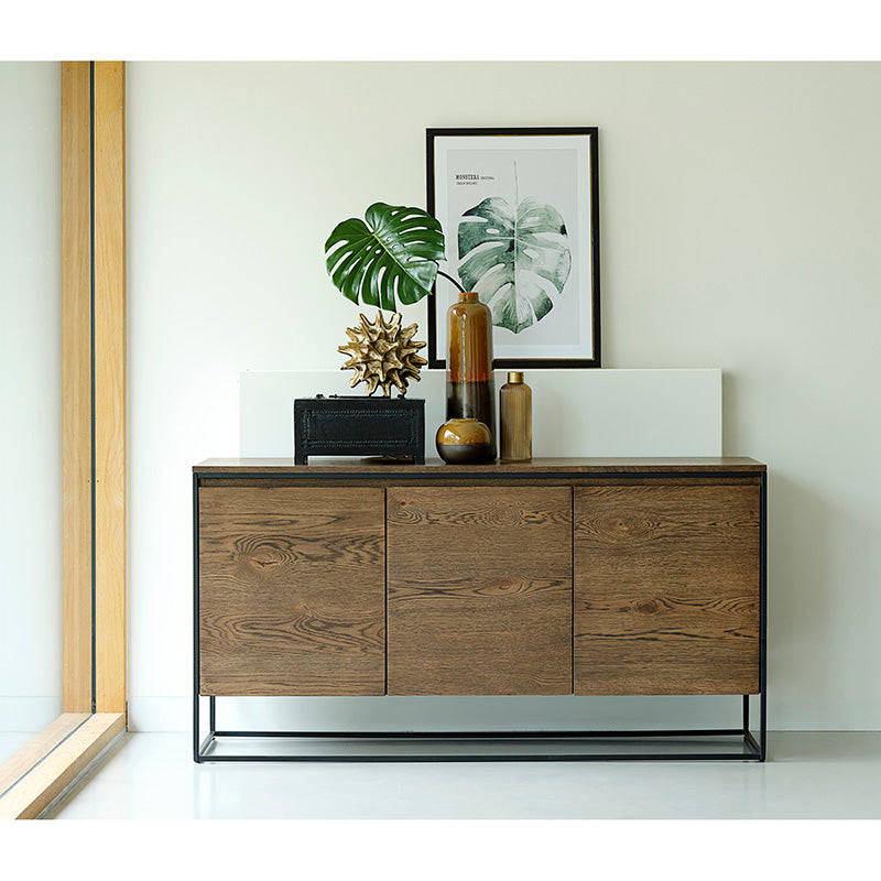 RIVOLI Sideboard Buffet 155cm -  Smoked Oak / Black