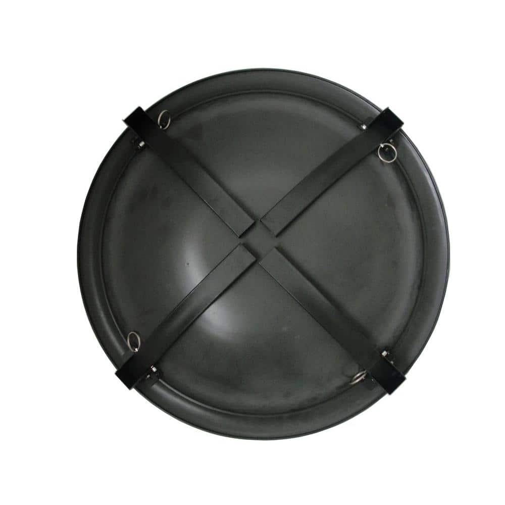 Fire Sense 22 in. Round Steel Fire Pit in Black with Folding Legs 60873