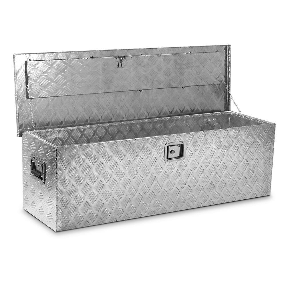 STARK USA 48 in. Aluminum Underbody Tool Storage Box For Pickup Truck ATV Camper Trailer RV Flatbed with Lock 96022-H2