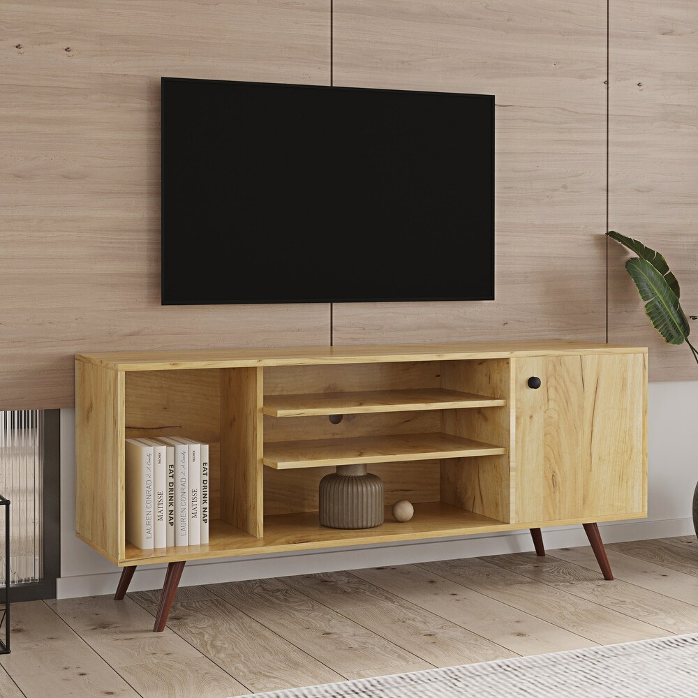 TV Stand Living Room Furniture with 1 storage and 2 shelves Cabinet