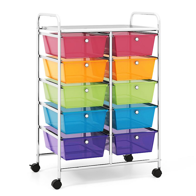 10-drawer Rolling Storage Cart