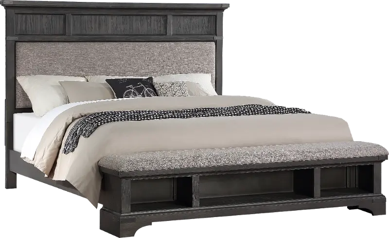 Prescott Gray Queen Storage Bed