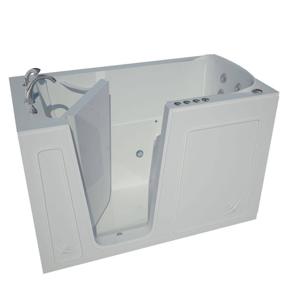 Universal Tubs Nova Heated 5 ft. Walk-In Air and Whirlpool Jetted Tub in White with Chrome Trim H3260LWDCH