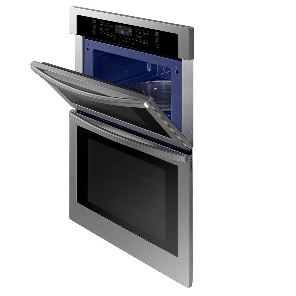  30 in. 1.95.1 cu. ft. Wi-Fi Connected Electric Microwave Combination Wall Oven in Stainless Steel NQ70T5511DS