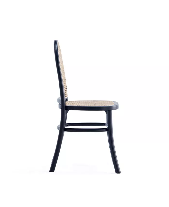 Manhattan Comfort Paragon 2-Piece Ash Wood and Natural Cane Dining Chair